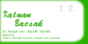 kalman bacsak business card